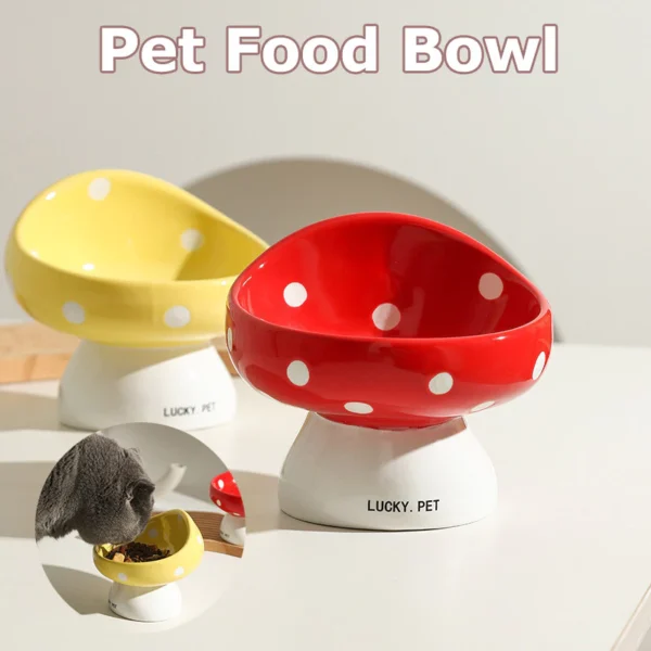 sg-11134201-7rd59-lvedtg2w4prw84 Neck Protector Mushroom Shape Pet Food Bowl